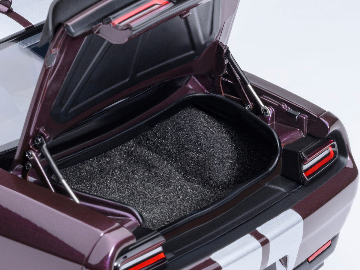 2022 Dodge Challenger SRT Jailbreak Hellraisin Purple with White Stripes 1/18 Model Car by Autoart LuxuryLifeWay Online Store