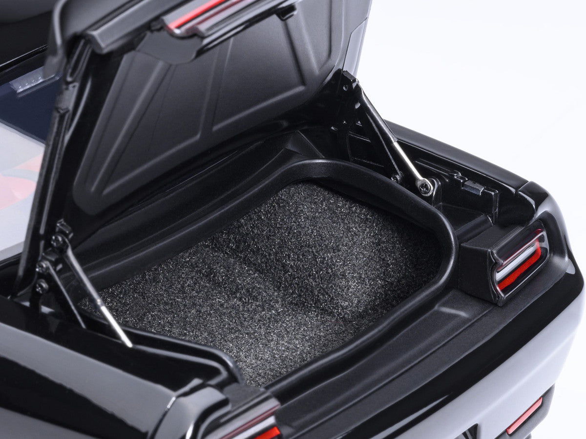 2023 Dodge Challenger SRT Super Stock Pitch Black with Red Interior 1/18 Model Car by Autoart LuxuryLifeWay Online Store
