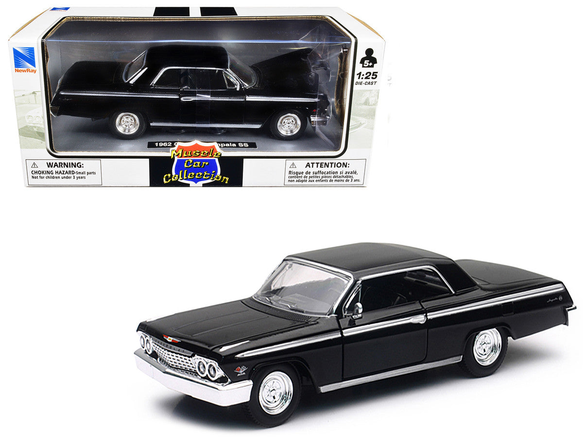 1962 Chevrolet Impala SS Black 1/25 Diecast Model Car by New Ray LuxuryLifeWay Online Store