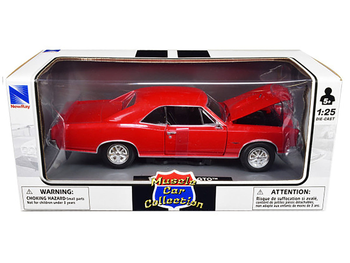 1966 Pontiac GTO Red "Muscle Car Collection" 1/25 Diecast Model Car by New Ray LuxuryLifeWay Online Store