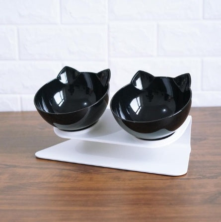 New Inclined Food Cat Ear Oblique Mouth Transparent Single Pet Bowl Pets Fashion