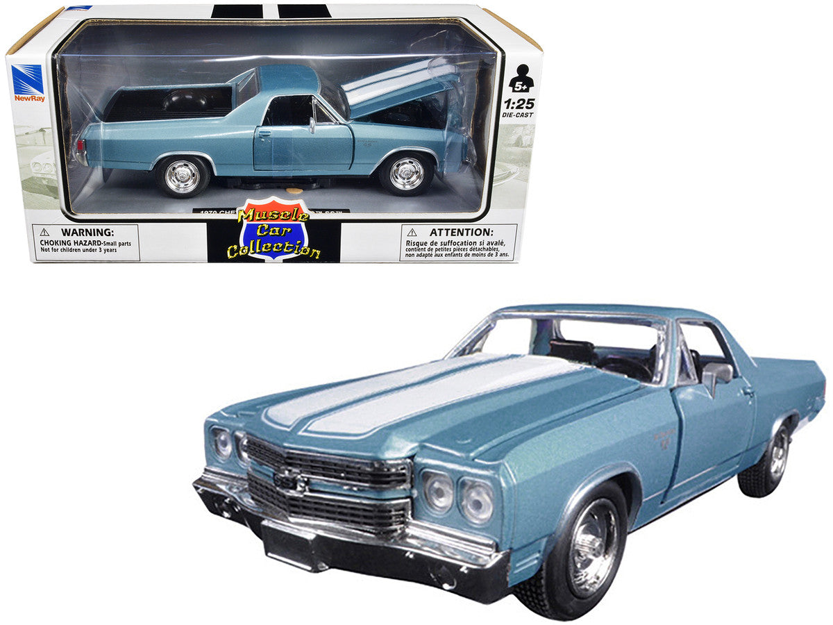 1970 Chevrolet El Camino SS Blue 1/25 Diecast Model Car by New Ray LuxuryLifeWay Online Store