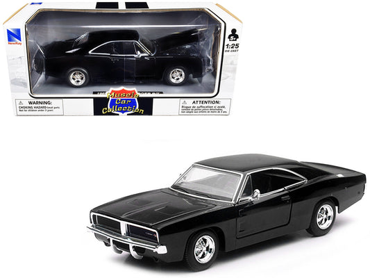 1969 Dodge Charger R/T Black "Muscle Car Collection" 1/25 Diecast Model Car by New Ray LuxuryLifeWay Online Store