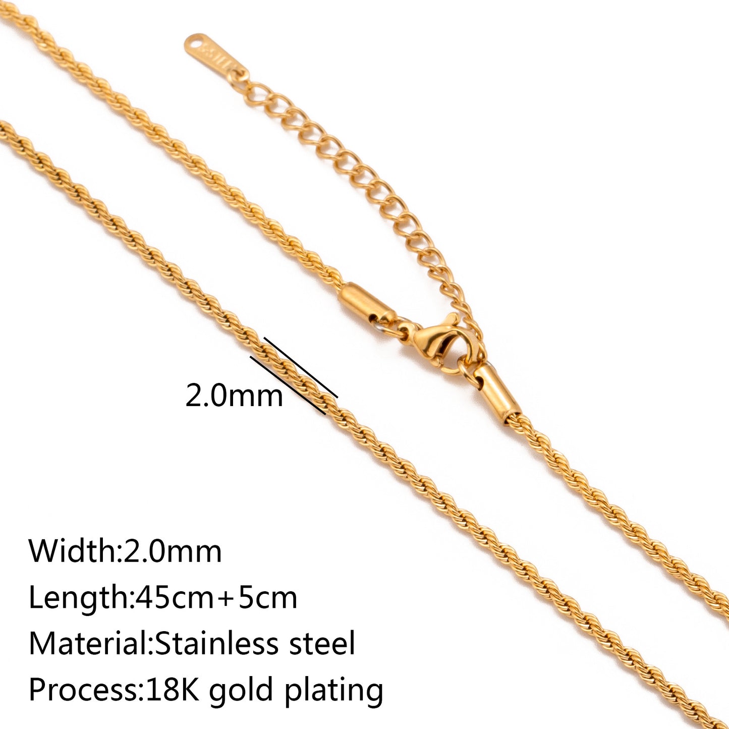 Stainless Steel Vacuum Vapor Plating 18K Gold Color Protection Lip Chain Accessories CJD
