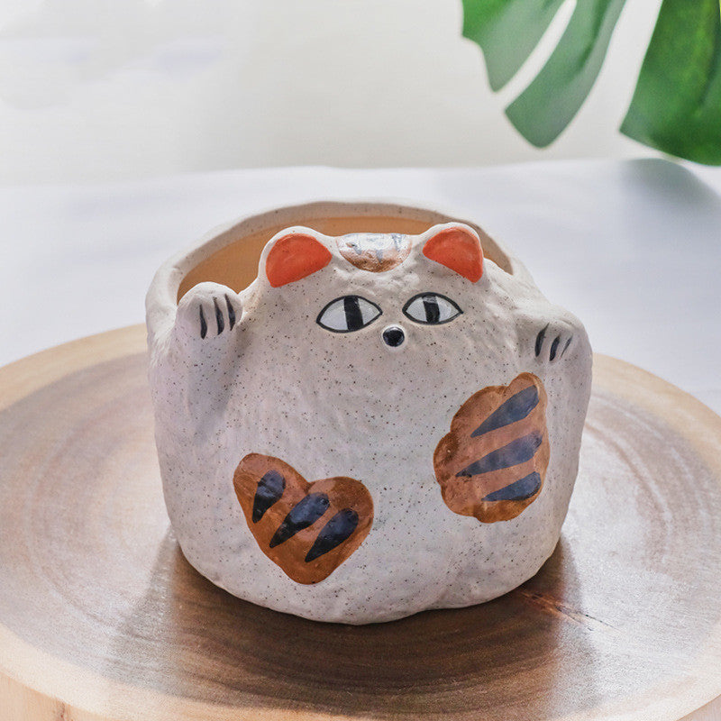 Ceramic Succulent Flower Pot Cartoon Cat
