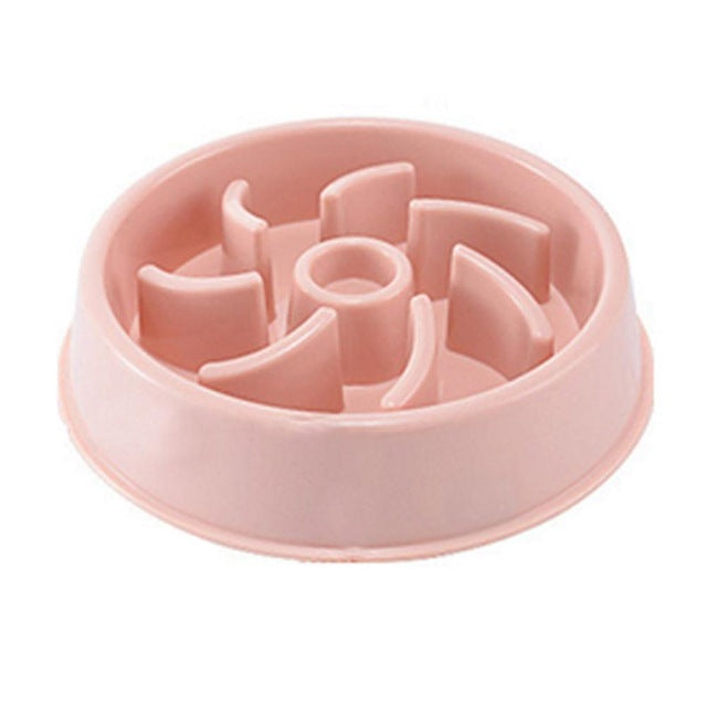Plastic Pet Dogs And Cats Choke Prevention Slow Food Bowl Pets Fashion