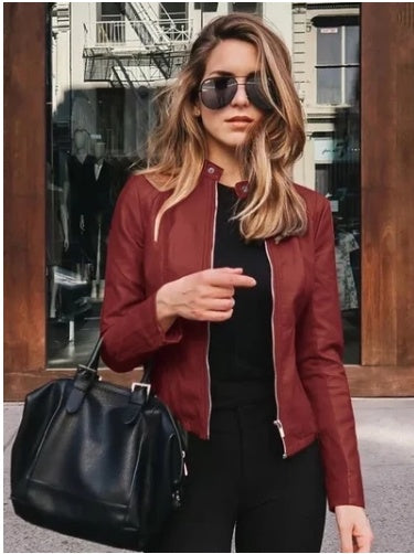 Autumn and winter women's fashion leather PU suit jacket LuxuryLifeWay Online Store