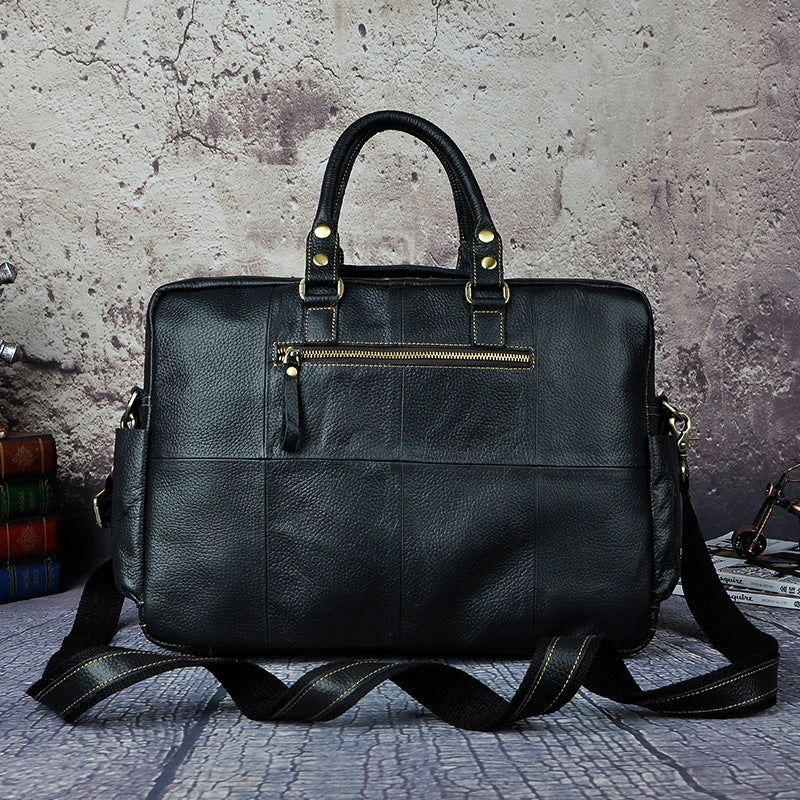 First Layer Cowhide Men's 16-inch Large-capacity Briefcase CJD
