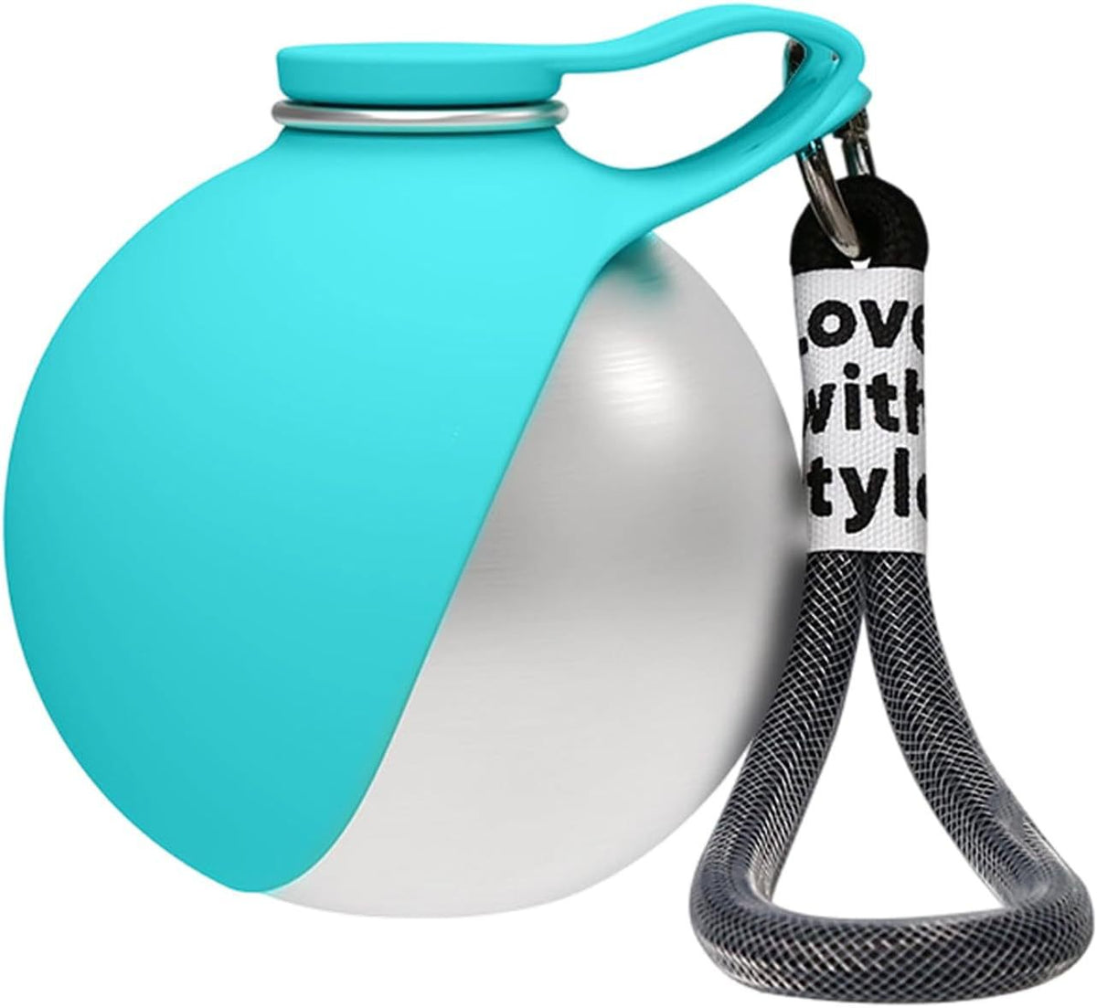 Outdoor 304 Stainless Steel Round Hanging Carabiner Folding Silicone Water Bottle Pets Fashion