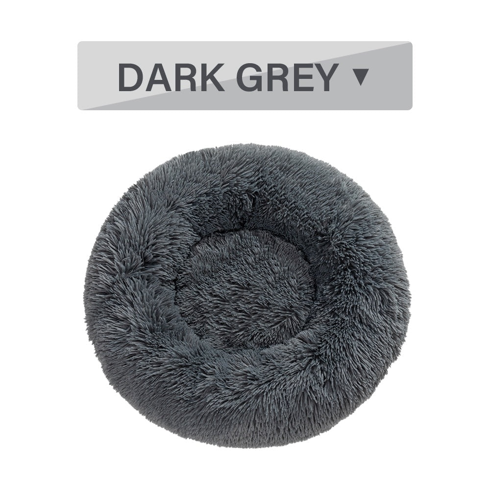 Fluffy Donut Dog Bed  Warm Soft Long Plush Pet Cushion Dog House Cat  Bed Washable Pet Sofa Mat Calming Samll Large Dog Beds Best YouTube Store