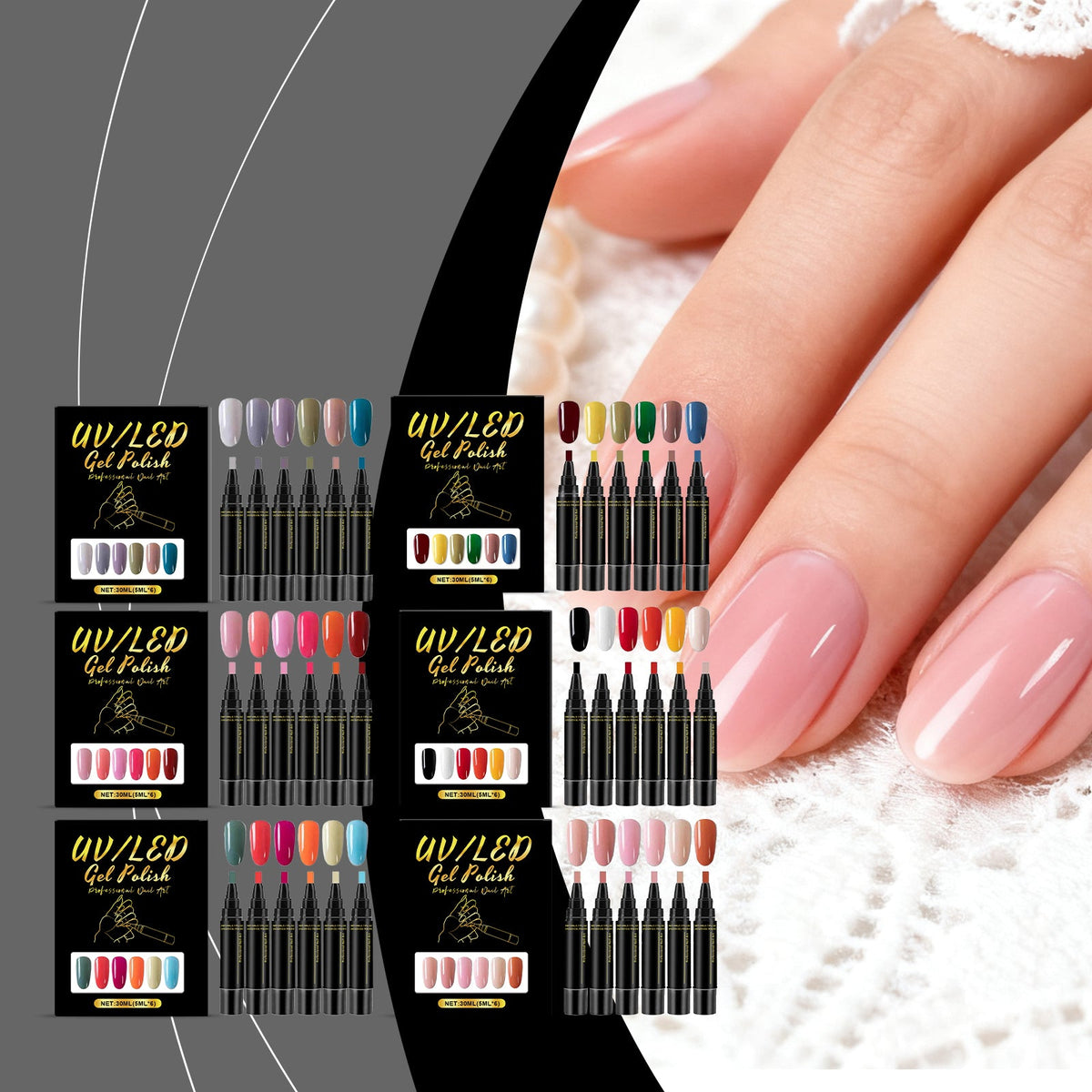 Nail Polish Pen 6pc 1box Tri Light Beauty