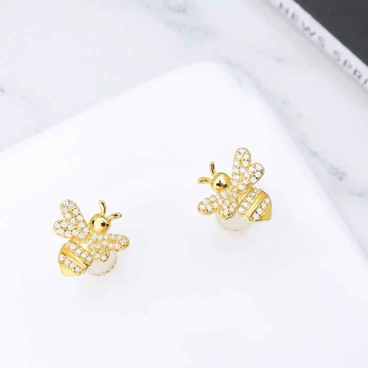 S925 silver pin with zircon earrings LadyShow.Store