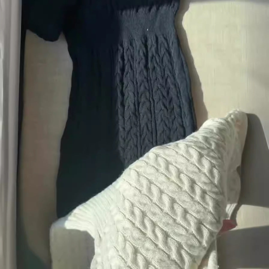 Embossed Zipper Casual Knitted Dress Women NorixaFashion.com