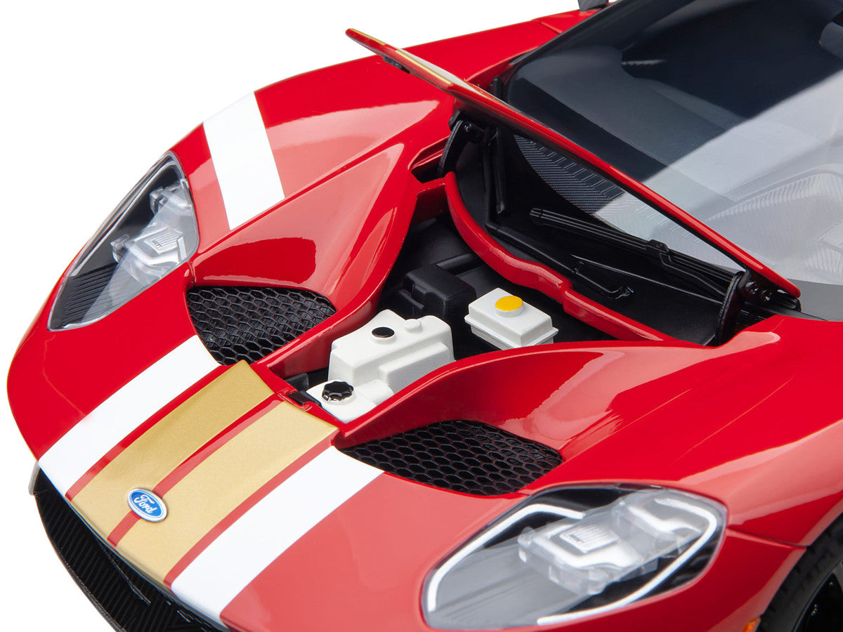 Ford GT Heritage Edition #16 "Alan Mann" Red Metallic with Gold Stripes 1/18 Model Car by Autoart LuxuryLifeWay Online Store