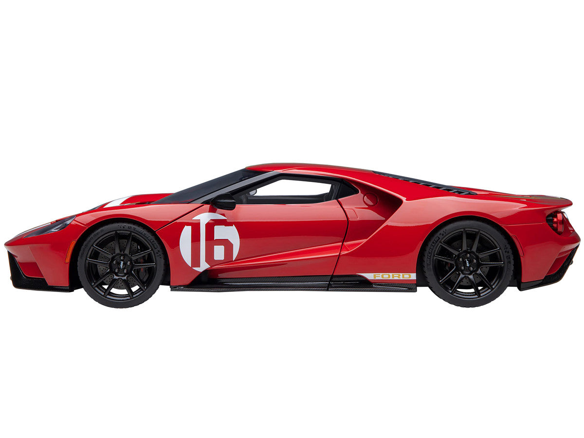 Ford GT Heritage Edition #16 "Alan Mann" Red Metallic with Gold Stripes 1/18 Model Car by Autoart LuxuryLifeWay Online Store