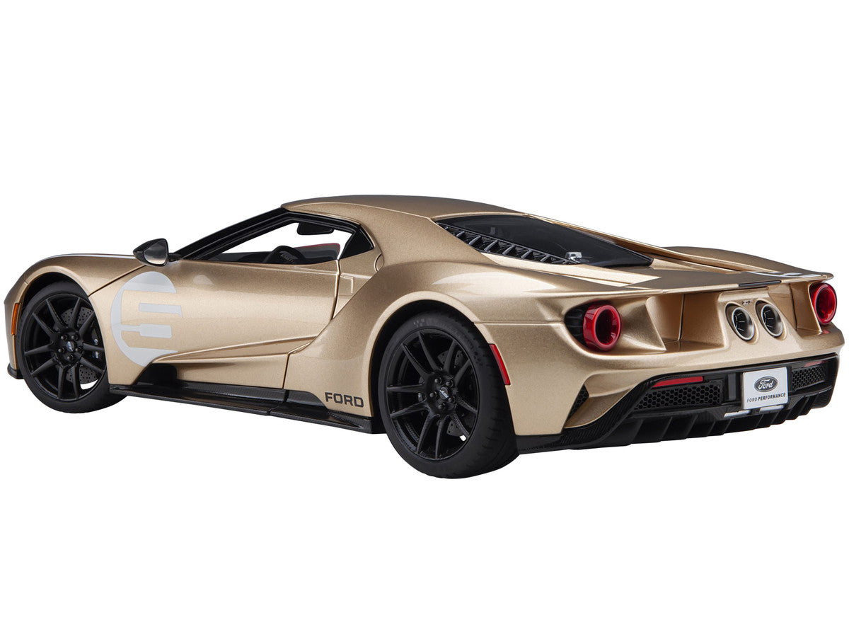 Ford GT Heritage Edition #5 "Holman Moody" Gold Metallic with Red and White Graphics 1/18 Model Car by Autoart LuxuryLifeWay Online Store