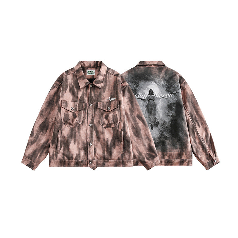 Back Graffiti Denim Jacket Retro Trendy Neutral Casual Jacket Best YouTube Store