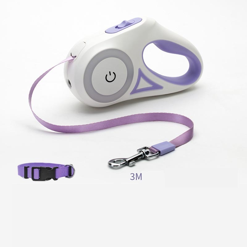 Retractable Dog Leash with Collar Pets Fashion