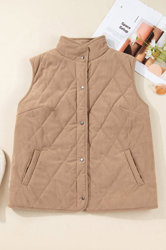 Elizabeth Cord Snap Vest Plus Jacket LuxuryLifeWay Online Store