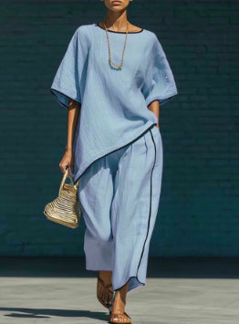 Casual Resort-Style Fashionable Loose Two-Piece Set For Women NorixaFashion.com