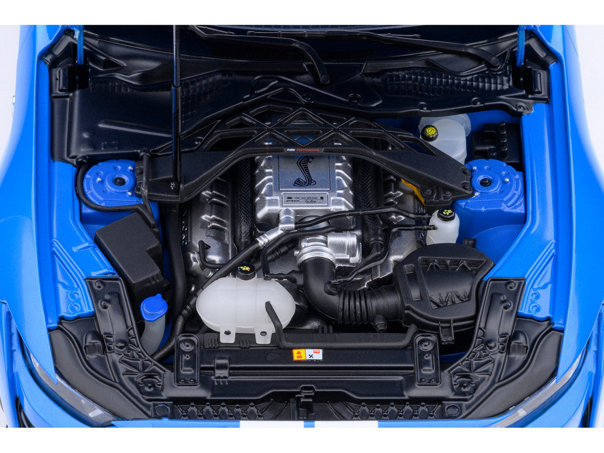 Ford Mustang Shelby GT500 Grabber Blue with White Stripes 1/18 Model Car by Autoart LuxuryLifeWay Online Store