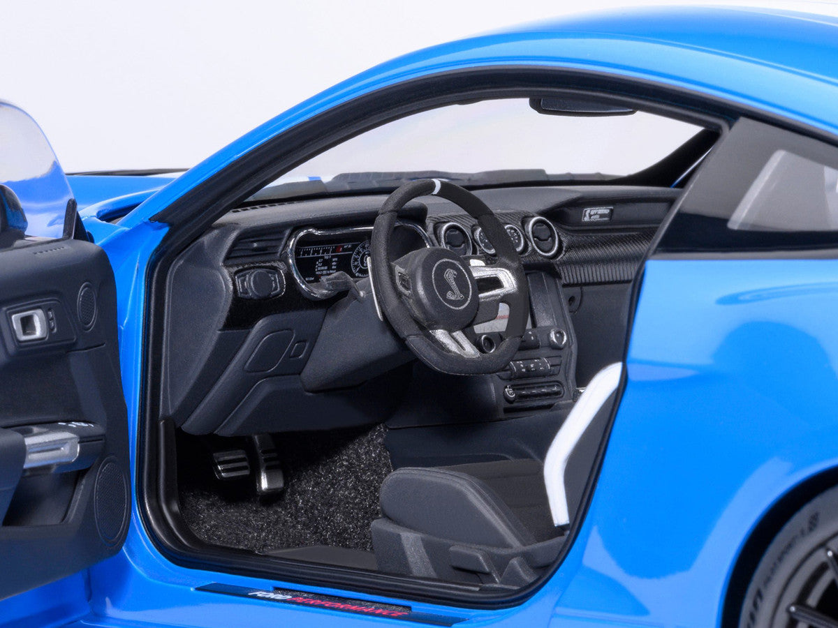 Ford Mustang Shelby GT500 Grabber Blue with White Stripes 1/18 Model Car by Autoart LuxuryLifeWay Online Store