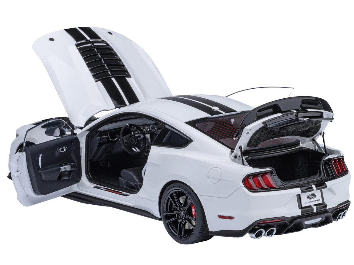 Ford Mustang Shelby GT500 Oxford White with Black Stripes 1/18 Model Car by Autoart LuxuryLifeWay Online Store