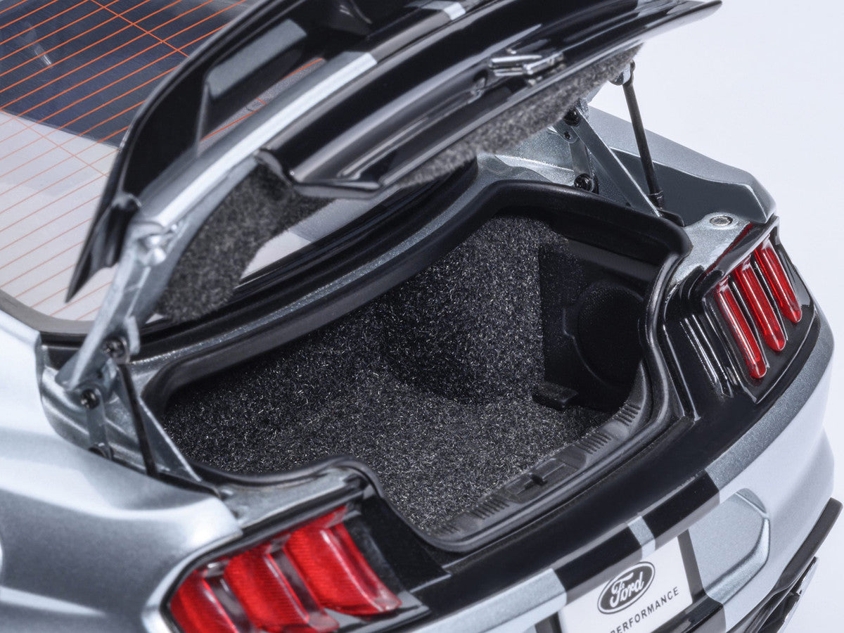 Ford Mustang Shelby GT500 Iconic Silver Metallic with Black Stripes 1/18 Model Car by Autoart LuxuryLifeWay Online Store