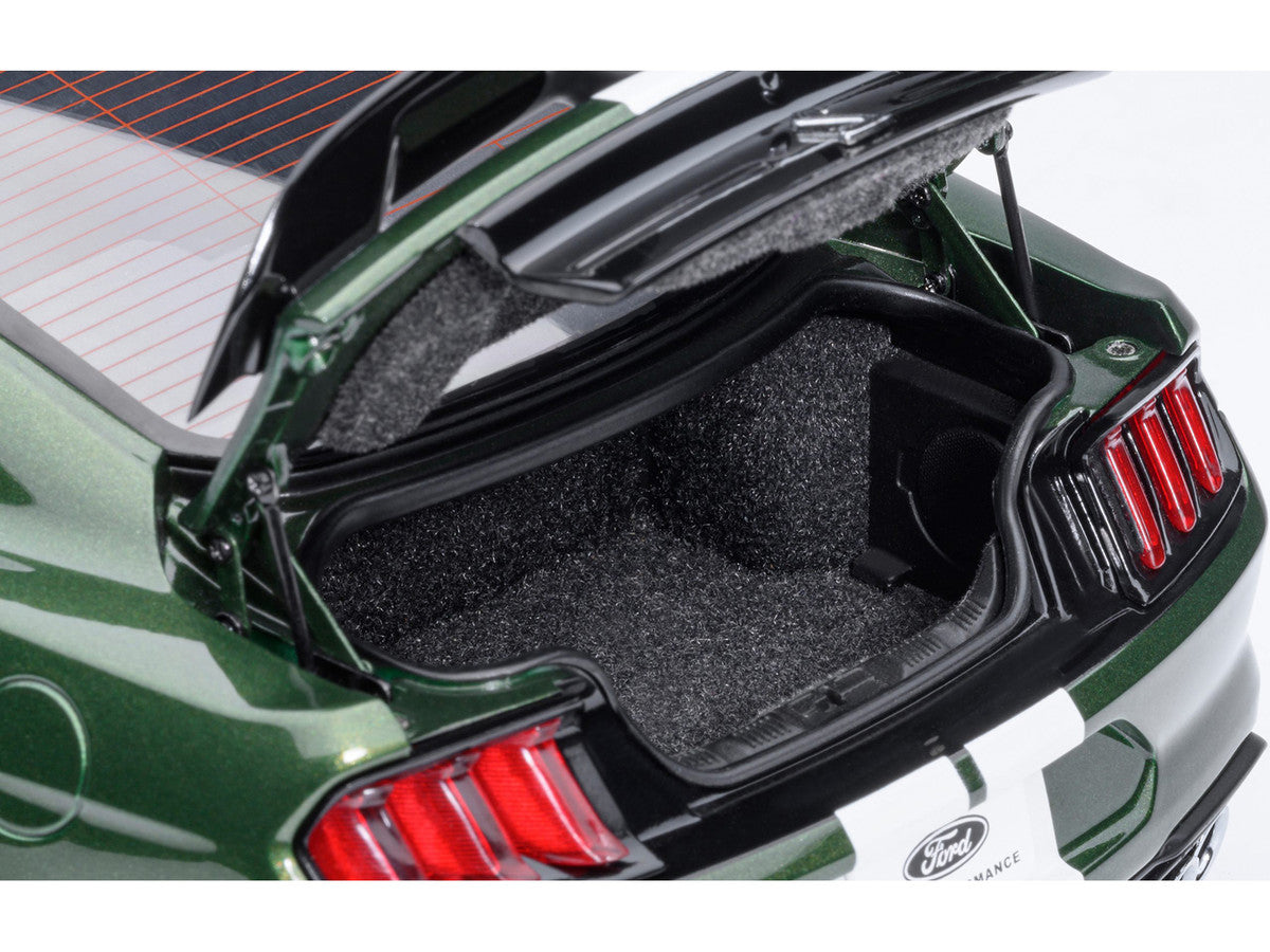 Ford Mustang Shelby GT500 Eruption Green Metallic with White Stripes 1/18 Model Car by Autoart LuxuryLifeWay Online Store