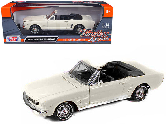 1964 1/2 Ford Mustang Convertible Cream 1/18 Diecast Car Model by Motormax LuxuryLifeWay Online Store