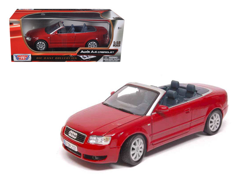 Audi A4 Red Convertible 1/18 Diecast Model Car by Motormax LuxuryLifeWay Online Store