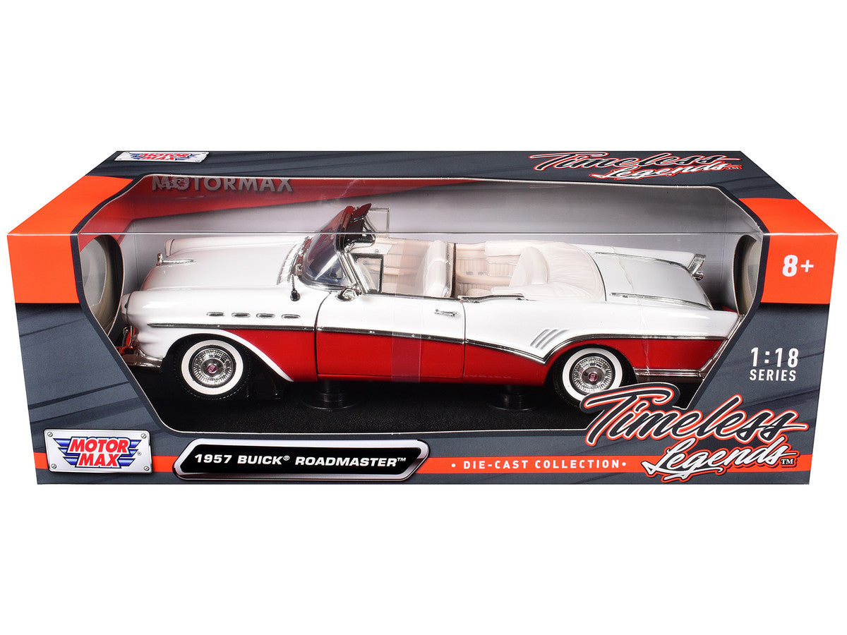 1957 Buick Roadmaster Convertible Red 1/18 Diecast Model Car by Motormax LuxuryLifeWay Online Store