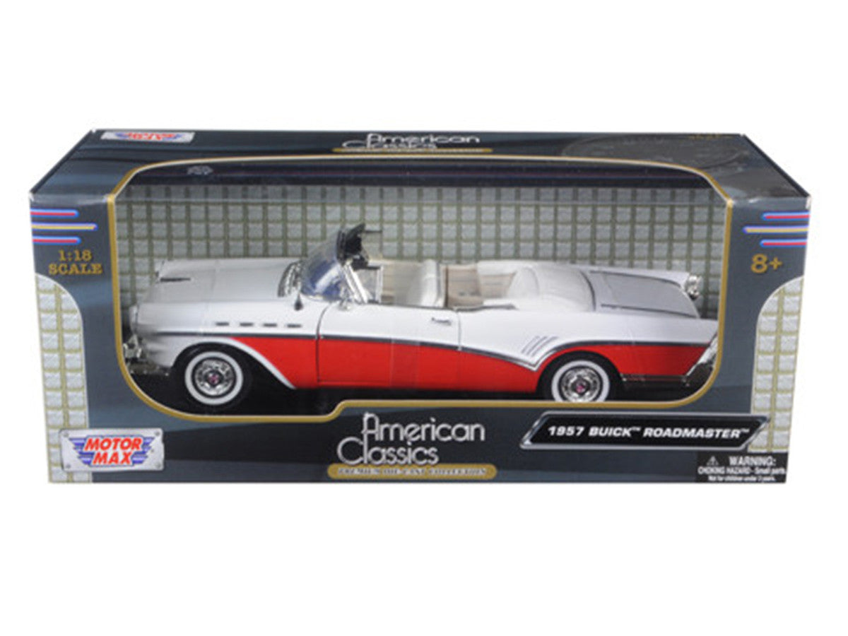 1957 Buick Roadmaster Convertible Red 1/18 Diecast Model Car by Motormax LuxuryLifeWay Online Store