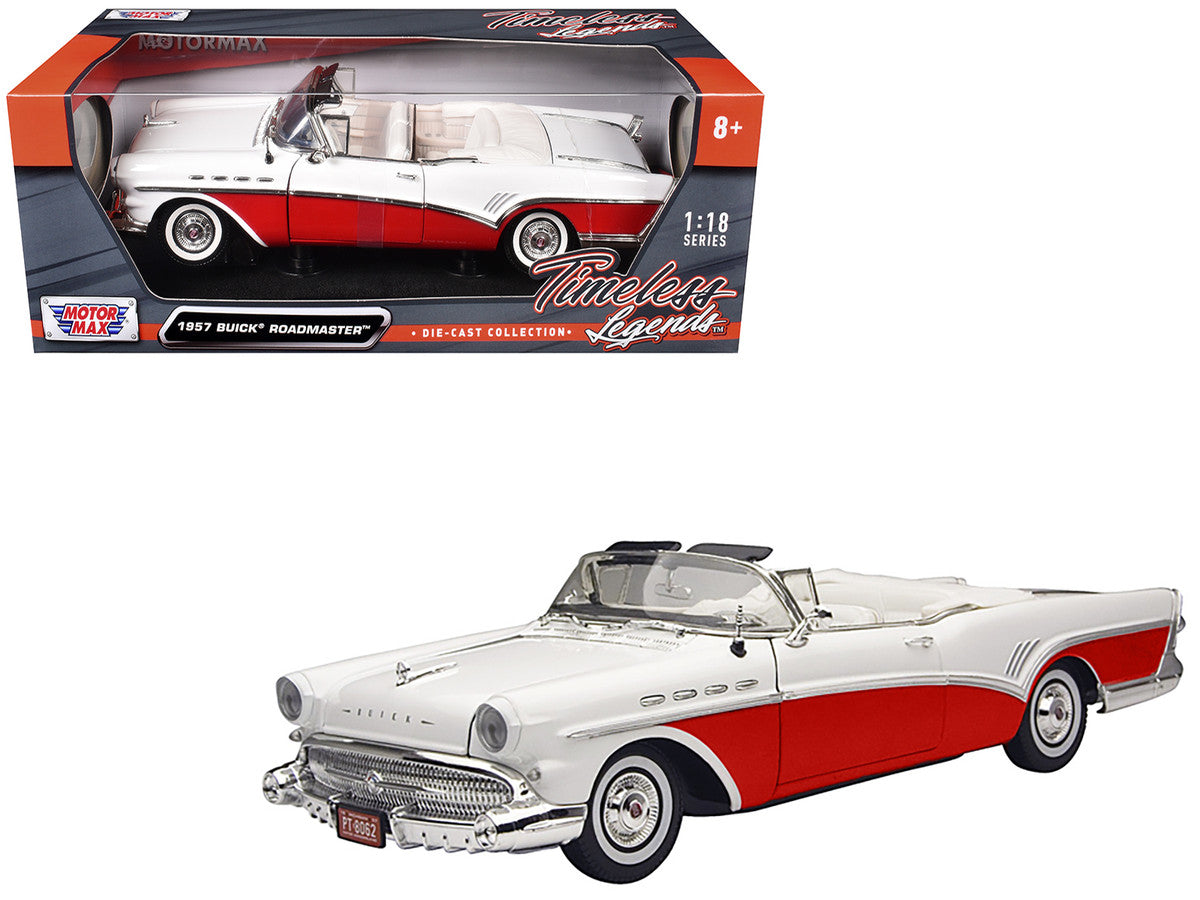 1957 Buick Roadmaster Convertible Red 1/18 Diecast Model Car by Motormax LuxuryLifeWay Online Store