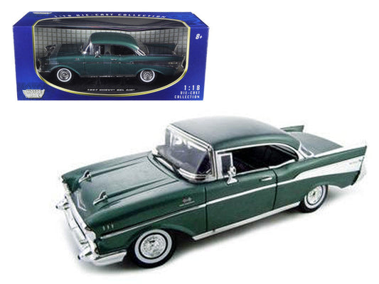 1957 Chevrolet Bel Air Hard Top Green 1/18 Diecast Model Car by Motormax LuxuryLifeWay Online Store