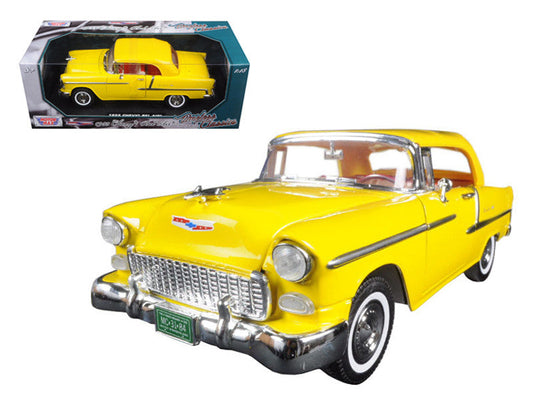 1955 Chevrolet Bel Air Convertible Soft Top Yellow "Timeless Classics" 1/18 Diecast Model Car by Motormax LuxuryLifeWay Online Store
