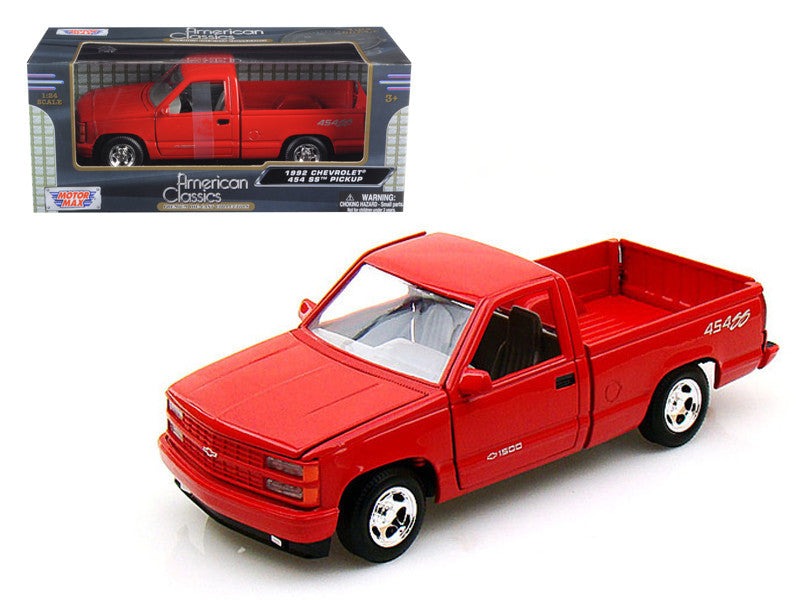 1992 Chevrolet SS 454 Pickup Truck Red 1/24 Diecast Model by Motormax LuxuryLifeWay Online Store