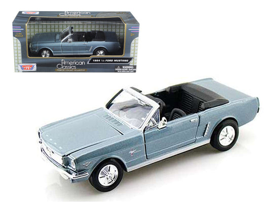 1964 1/2 Ford Mustang Convertible Light Blue 1/24 Diecast Model Car by Motormax LuxuryLifeWay Online Store