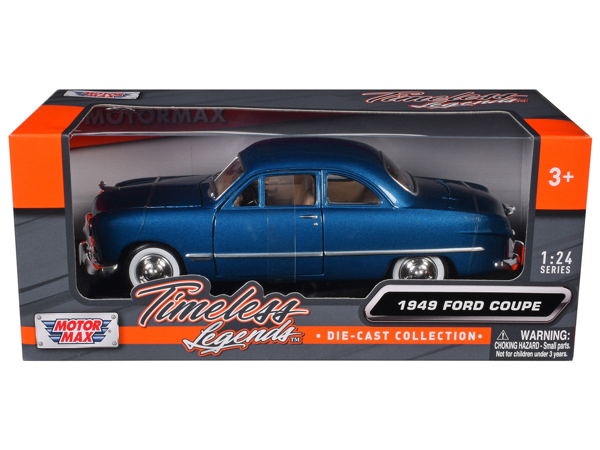 1949 Ford Coupe Blue 1/24 Diecast Model Car by Motormax LuxuryLifeWay Online Store