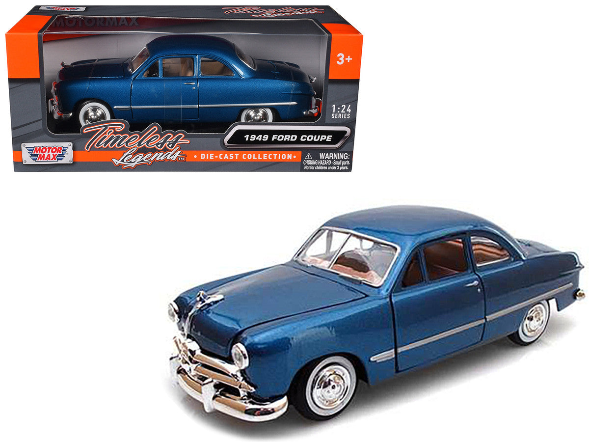 1949 Ford Coupe Blue 1/24 Diecast Model Car by Motormax LuxuryLifeWay Online Store