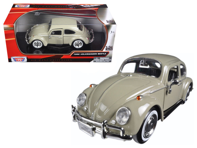 1966 Volkswagen Beetle Beige 1/24 Diecast Model Car by Motormax LuxuryLifeWay Online Store