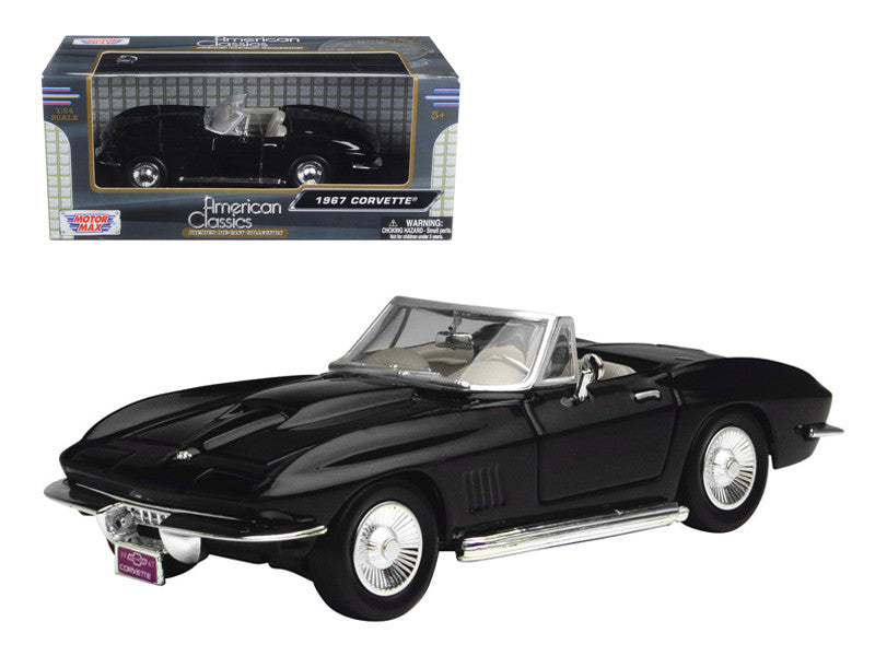 1967 Chevrolet Corvette Convertible Black 1/24 Diecast Model Car by Motormax LuxuryLifeWay Online Store