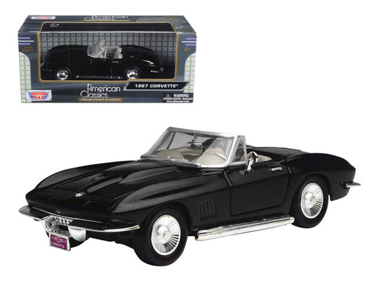 1967 Chevrolet Corvette Convertible Black 1/24 Diecast Model Car by Motormax LuxuryLifeWay Online Store