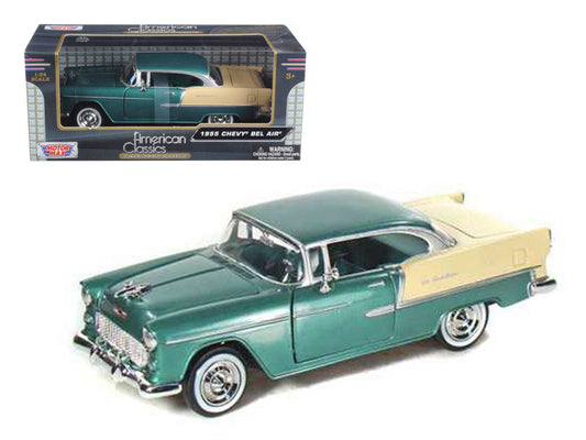1955 Chevrolet Bel Air Green 1/24 Diecast Model Car by Motormax LuxuryLifeWay Online Store