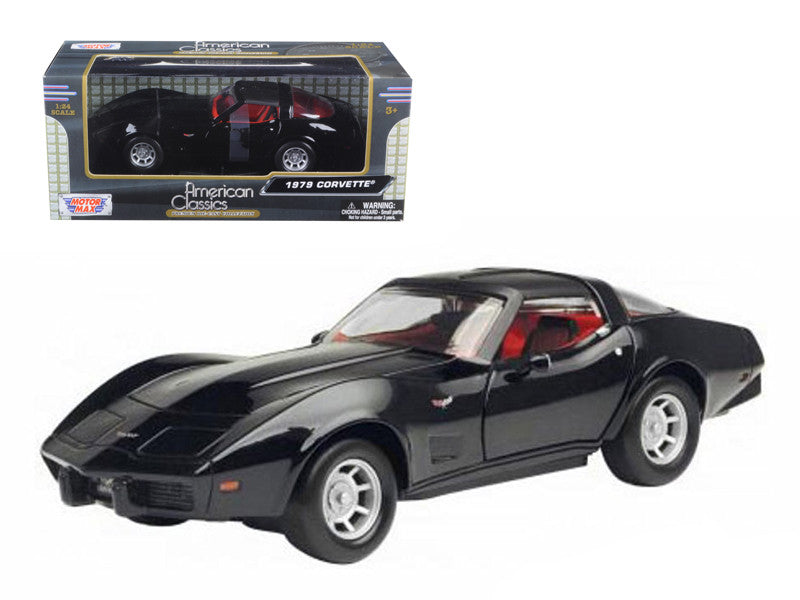 1979 Chevrolet Corvette Black 1/24 Diecast Car Model by Motormax LuxuryLifeWay Online Store