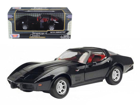 1979 Chevrolet Corvette Black 1/24 Diecast Car Model by Motormax LuxuryLifeWay Online Store
