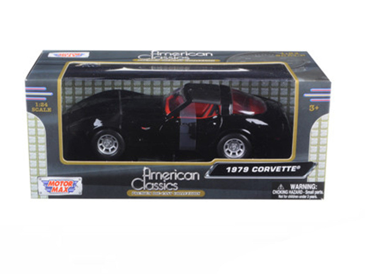 1979 Chevrolet Corvette Black 1/24 Diecast Car Model by Motormax LuxuryLifeWay Online Store