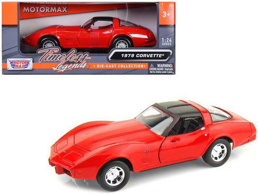 1979 Chevrolet Corvette Red 1/24 Diecast Model Car by Motormax LuxuryLifeWay Online Store