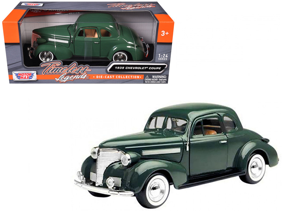 1939 Chevrolet Coupe Green 1/24 Diecast Model Car by Motormax LuxuryLifeWay Online Store
