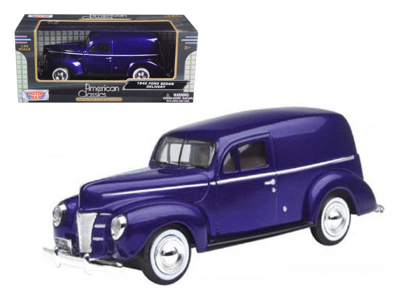 1940 Ford Sedan Delivery Purple Metallic 1/24 Diecast Model Car by Motormax LuxuryLifeWay Online Store